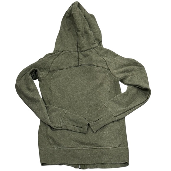 Lululemon Olive Green Scuba Full-Zip Cotton Hoodie Women’s 4 - Picture 6 of 8